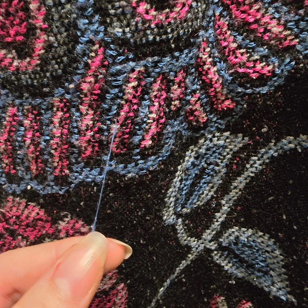 Vibrant‎ Peacock Floral Woven Scarf Shawl Fringe Purple Pink Blue Black Accent